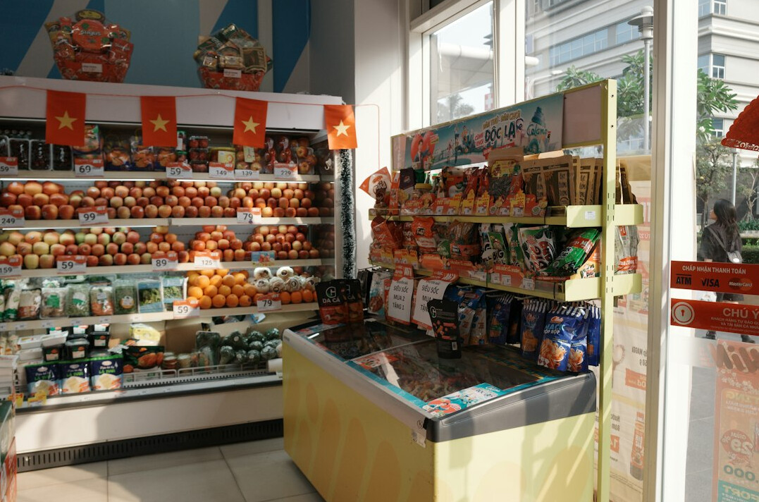 supermarket frozen food section